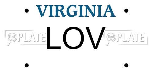 LOV Virginia License Plate