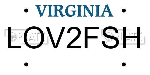 LOV2FSH Virginia License Plate