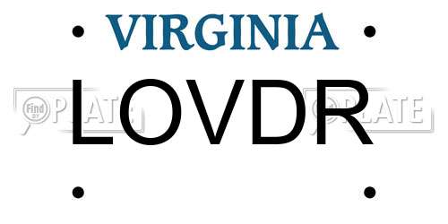 LOVDR Virginia License Plate