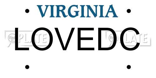 LOVEDC Virginia License Plate