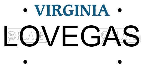 LOVEGAS Virginia License Plate