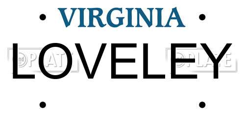 LOVELEY Virginia License Plate