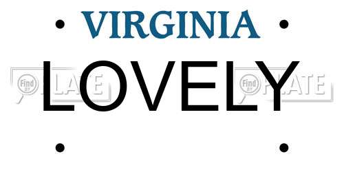 LOVELY Virginia License Plate