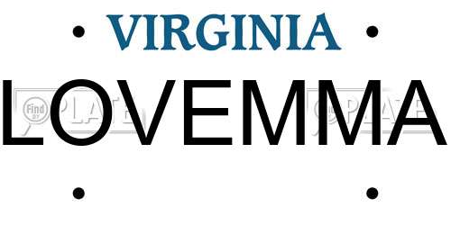 LOVEMMA Virginia License Plate