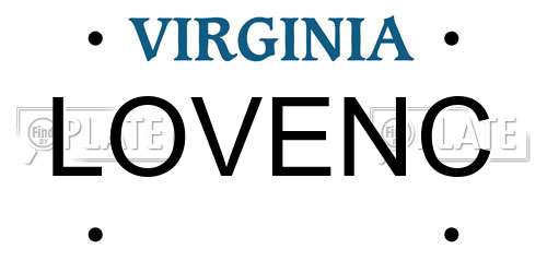 LOVENC Virginia License Plate
