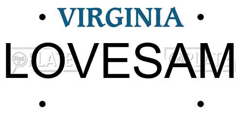 LOVESAM Virginia License Plate