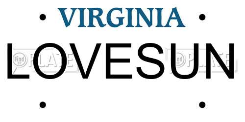 LOVESUN Virginia License Plate