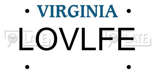 LOVLFE Virginia License Plate