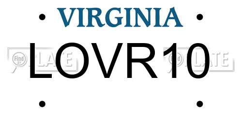 LOVR10 Virginia License Plate