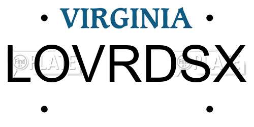 LOVRDSX Virginia License Plate
