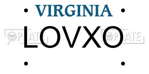 LOVXO Virginia License Plate