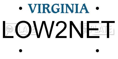 LOW2NET Virginia License Plate