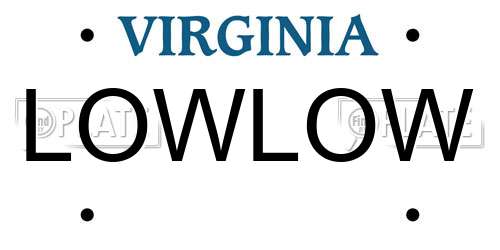 LOWLOW Virginia License Plate