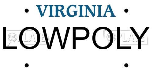 LOWPOLY Virginia License Plate