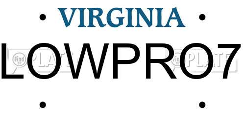 LOWPRO7 Virginia License Plate