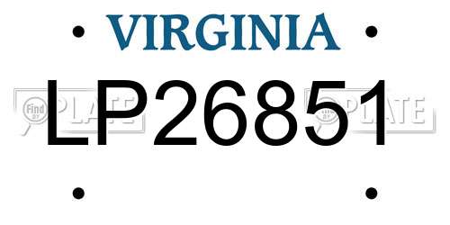 LP26851 Virginia License Plate
