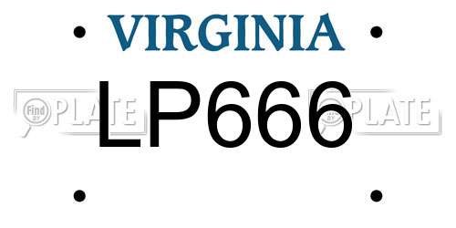 LP666 Virginia License Plate