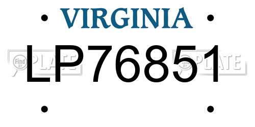 LP76851 Virginia License Plate
