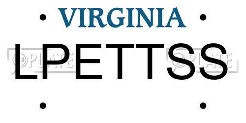 LPETTSS Virginia License Plate