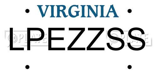 LPEZZSS Virginia License Plate