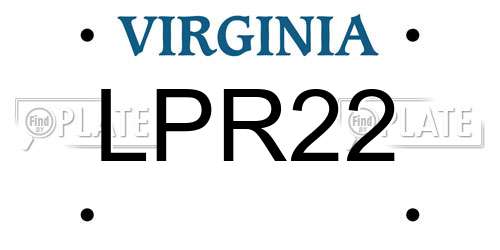 LPR22 Virginia License Plate
