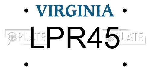 LPR45 Virginia License Plate