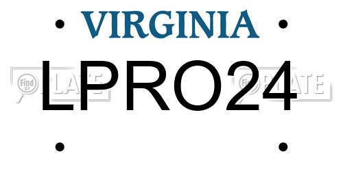 LPRO24 Virginia License Plate