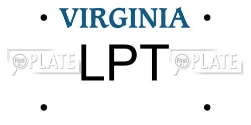 LPT Virginia License Plate