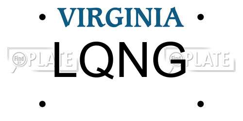 LQNG Virginia License Plate