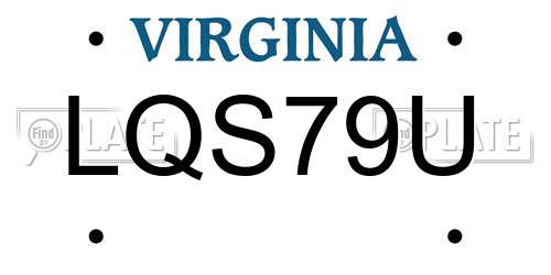LQS79U Virginia License Plate