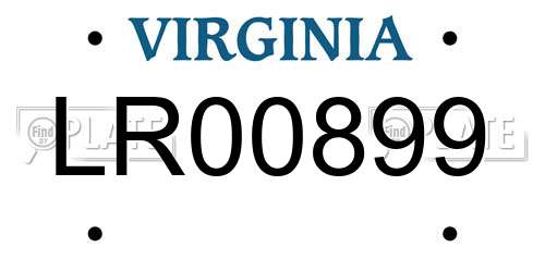 LR00899 Virginia License Plate