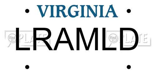 LRAMLD Virginia License Plate