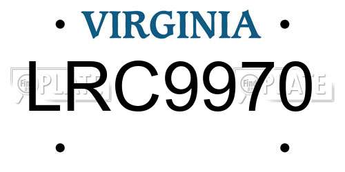 LRC9970 Virginia License Plate