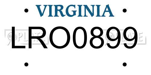 LRO0899 Virginia License Plate