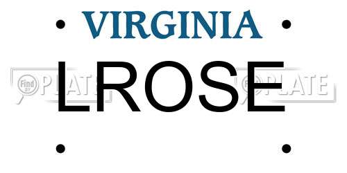 LROSE Virginia License Plate