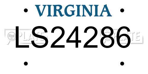 LS24286 Virginia License Plate