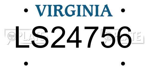 LS24756 Virginia License Plate