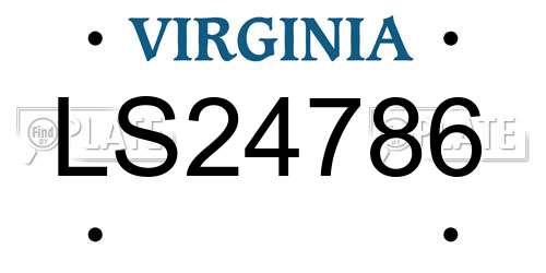 LS24786 Virginia License Plate
