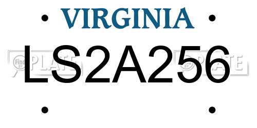 LS2A256 Virginia License Plate