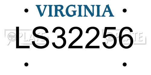 LS32256 Virginia License Plate