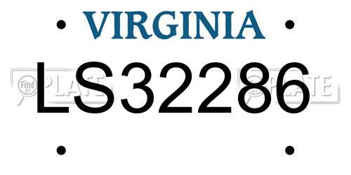 LS32286 Virginia License Plate