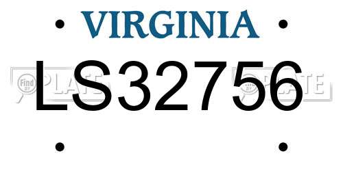 LS32756 Virginia License Plate