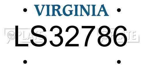 LS32786 Virginia License Plate