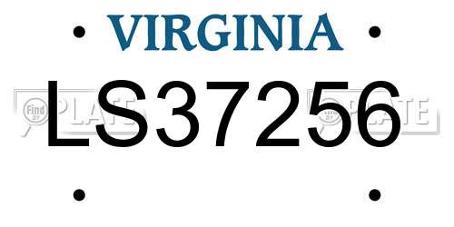 LS37256 Virginia License Plate