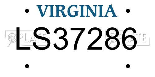LS37286 Virginia License Plate