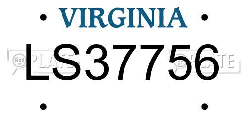LS37756 Virginia License Plate