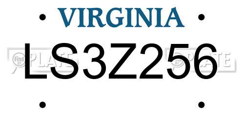 LS3Z256 Virginia License Plate