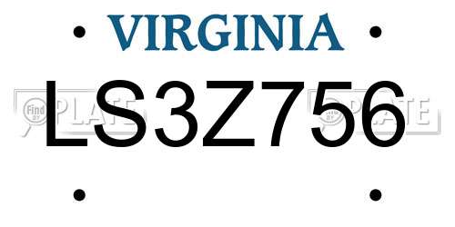 LS3Z756 Virginia License Plate