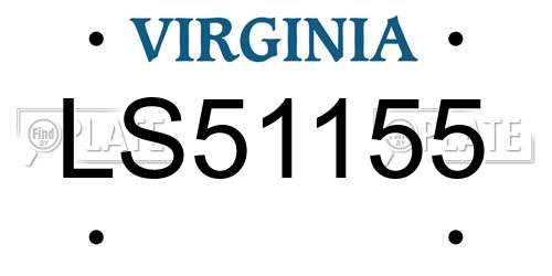 LS51155 Virginia License Plate