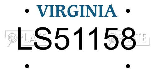 LS51158 Virginia License Plate